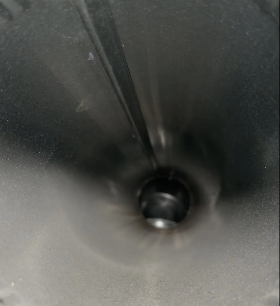 Dusty duct interior before cleaning